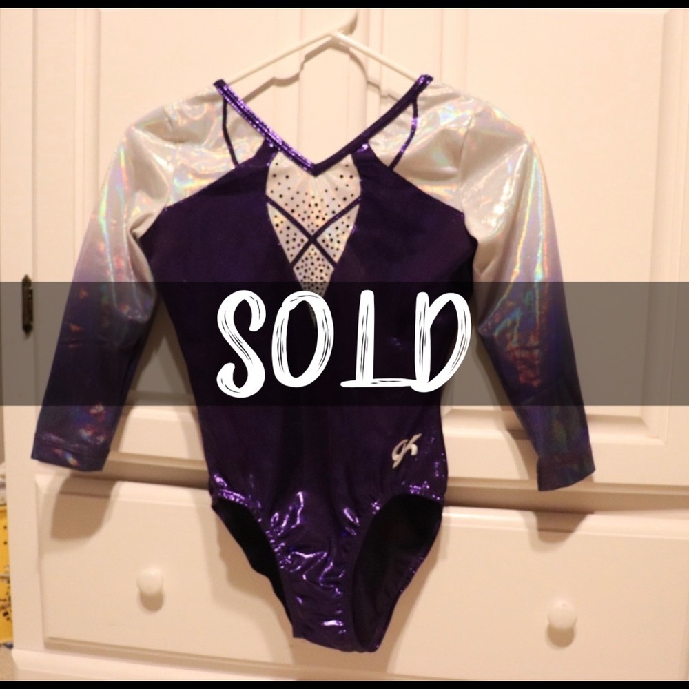 Imperial Purple 3/4 Sleeve Competition Leotard